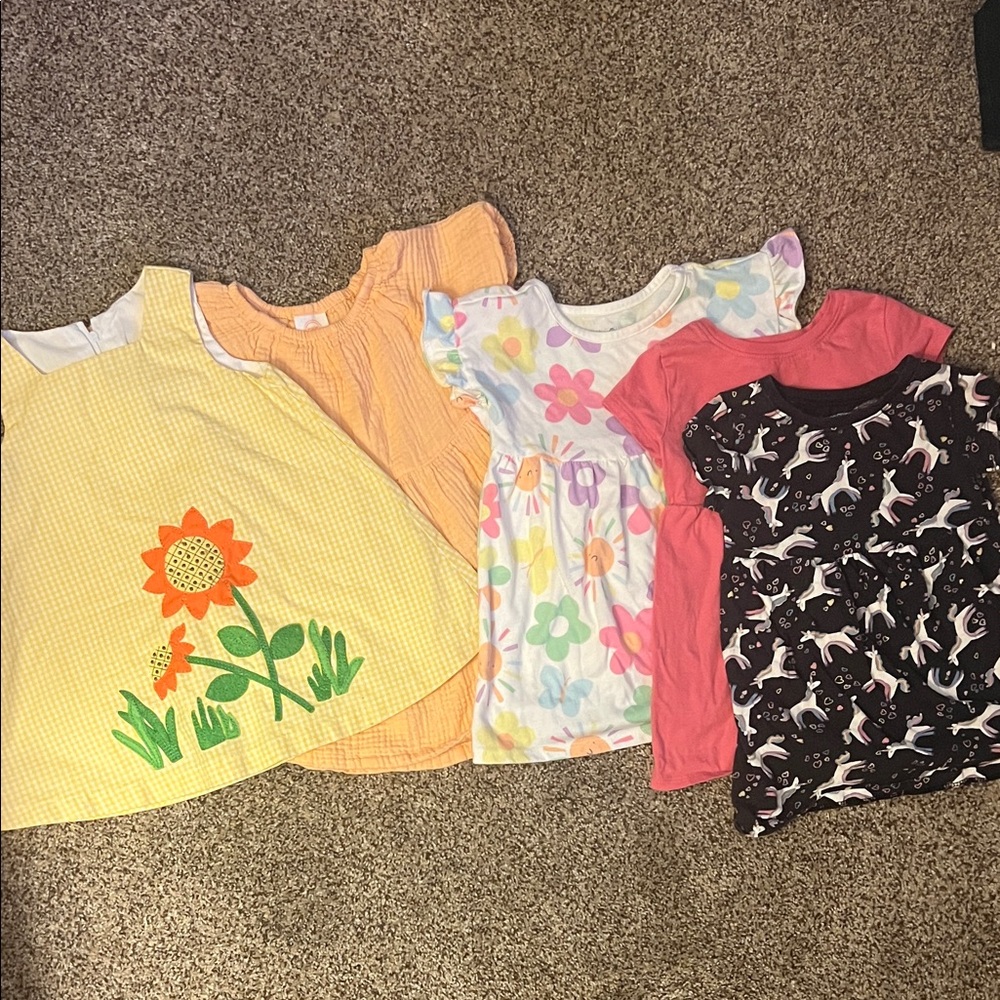 Girls 18m Short Sleeve Colorful Toddler Dresses Set